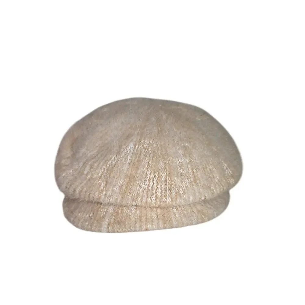 David & Young Fuzzy Angora Blend Newsboy Beret Style Cap